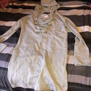 gray comfy thin sweater dress